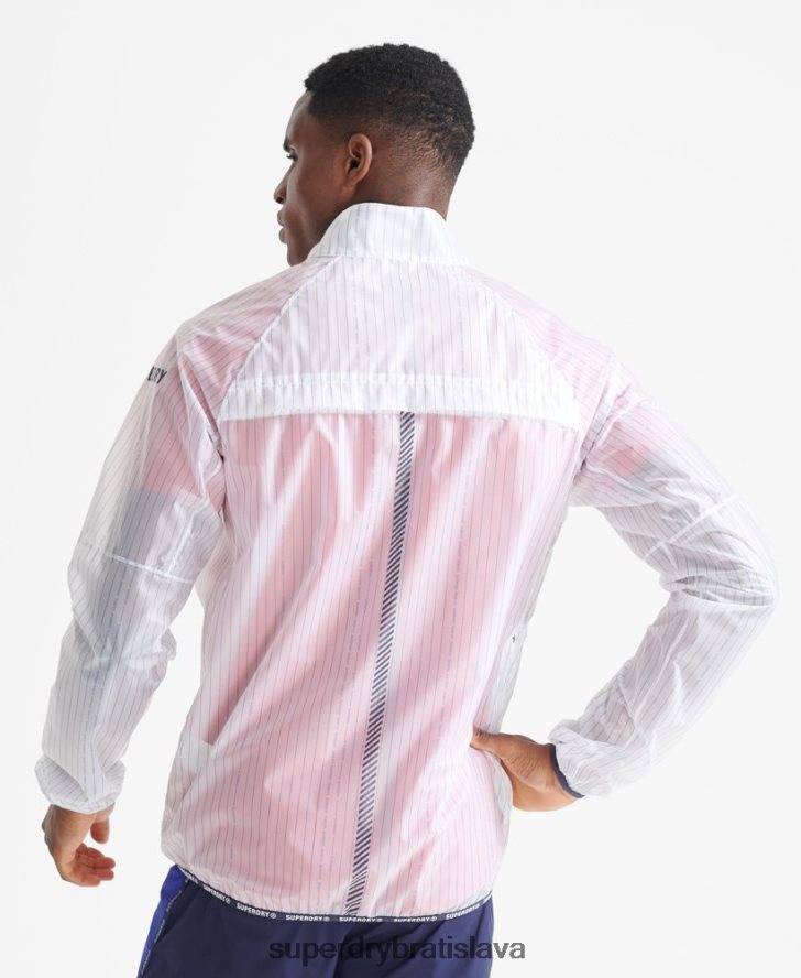 Superdry muži bežecká membránová bunda 6B4ZTR4661 oblečenie biely