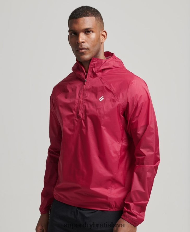 Superdry muži bežná ľahká nepremokavá bunda 6B4ZTR4623 oblečenie červená