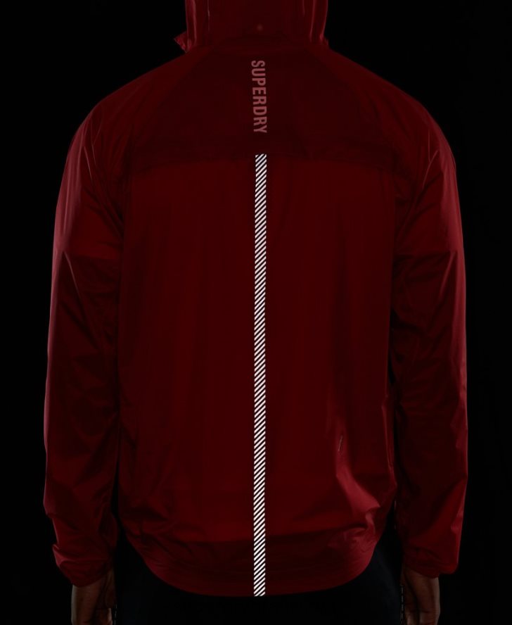 Superdry muži bežná ľahká nepremokavá bunda 6B4ZTR4623 oblečenie červená