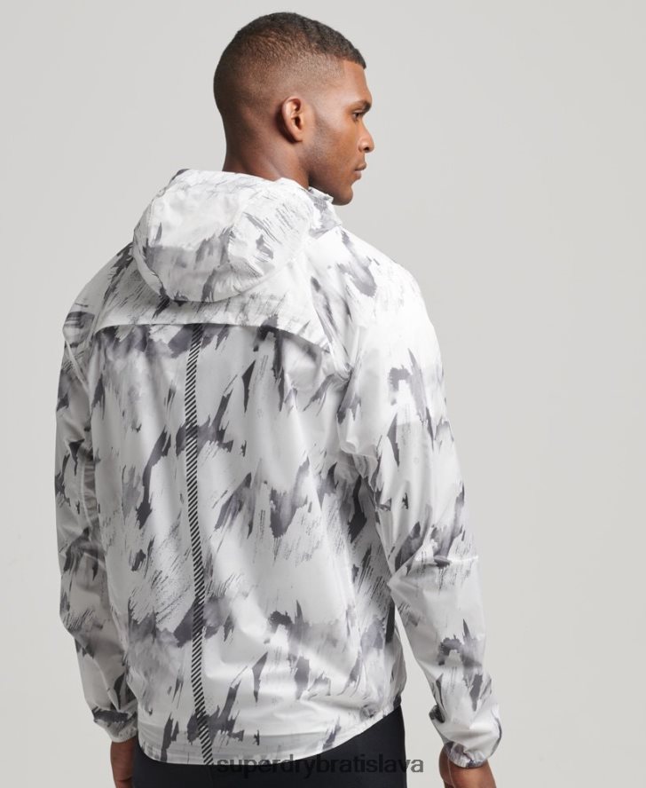 Superdry muži bežná ľahká nepremokavá bunda 6B4ZTR5401 oblečenie sivá