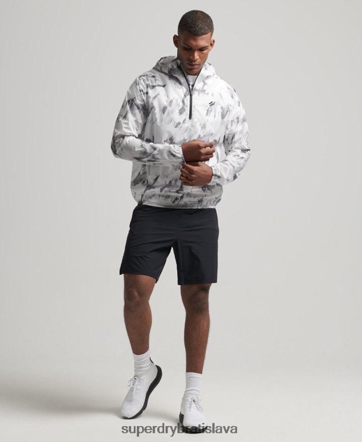 Superdry muži bežná ľahká nepremokavá bunda 6B4ZTR5401 oblečenie sivá