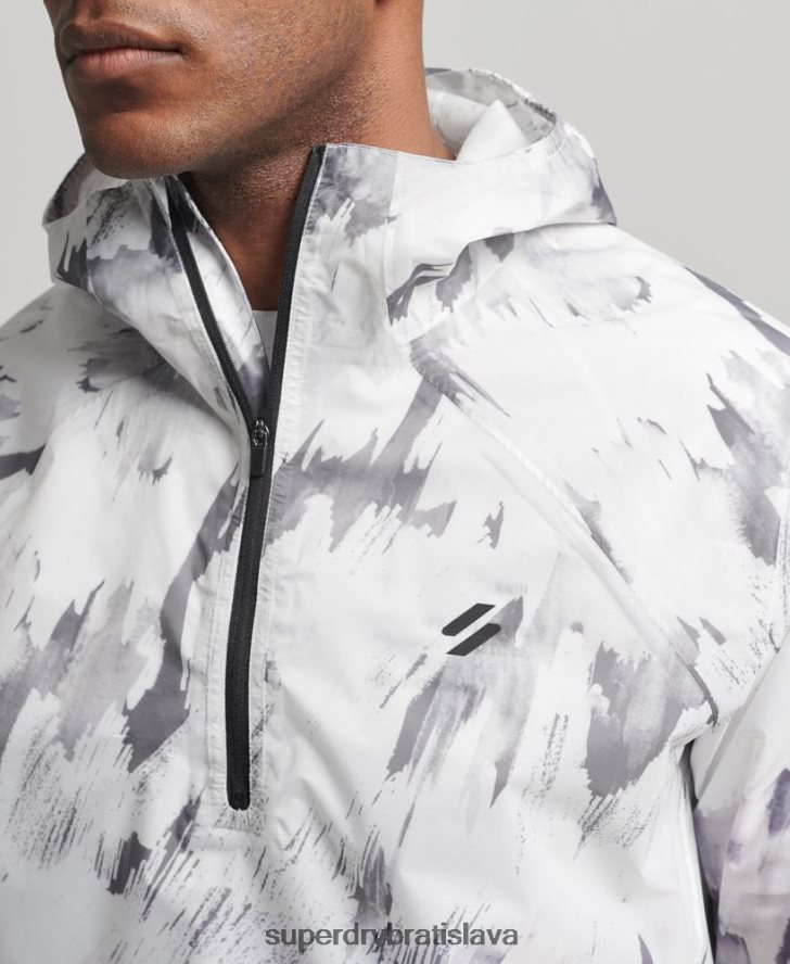 Superdry muži bežná ľahká nepremokavá bunda 6B4ZTR5401 oblečenie sivá