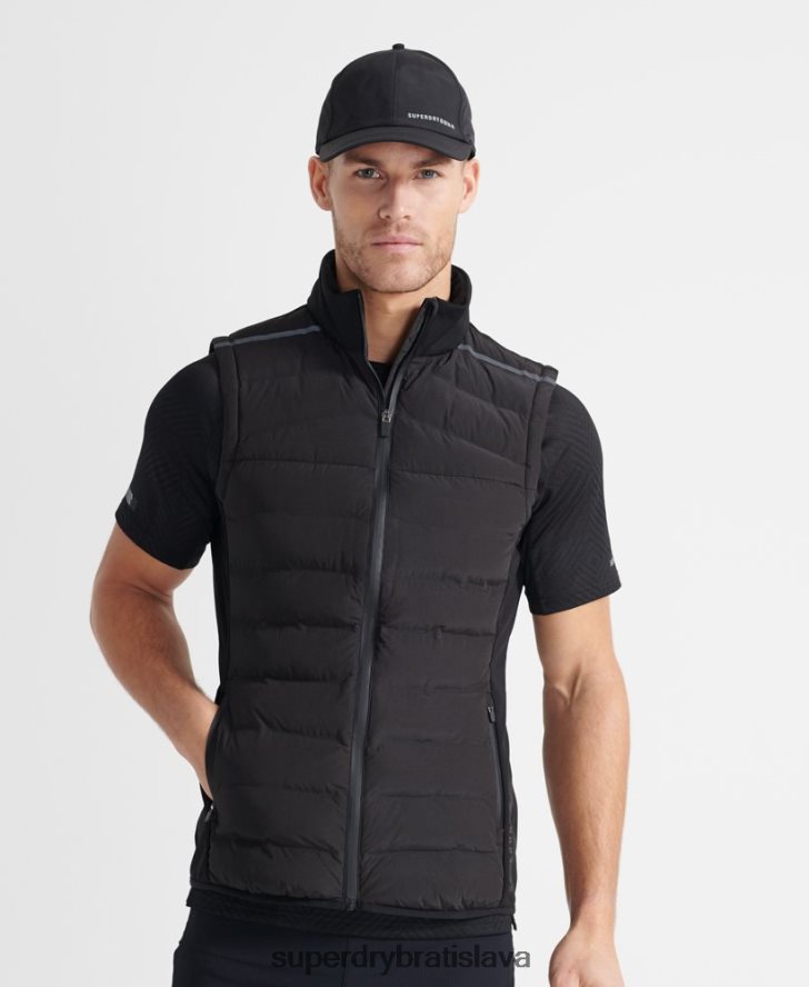 Superdry muži beh adaptabilná vesta 6B4ZTR4609 oblečenie čierna