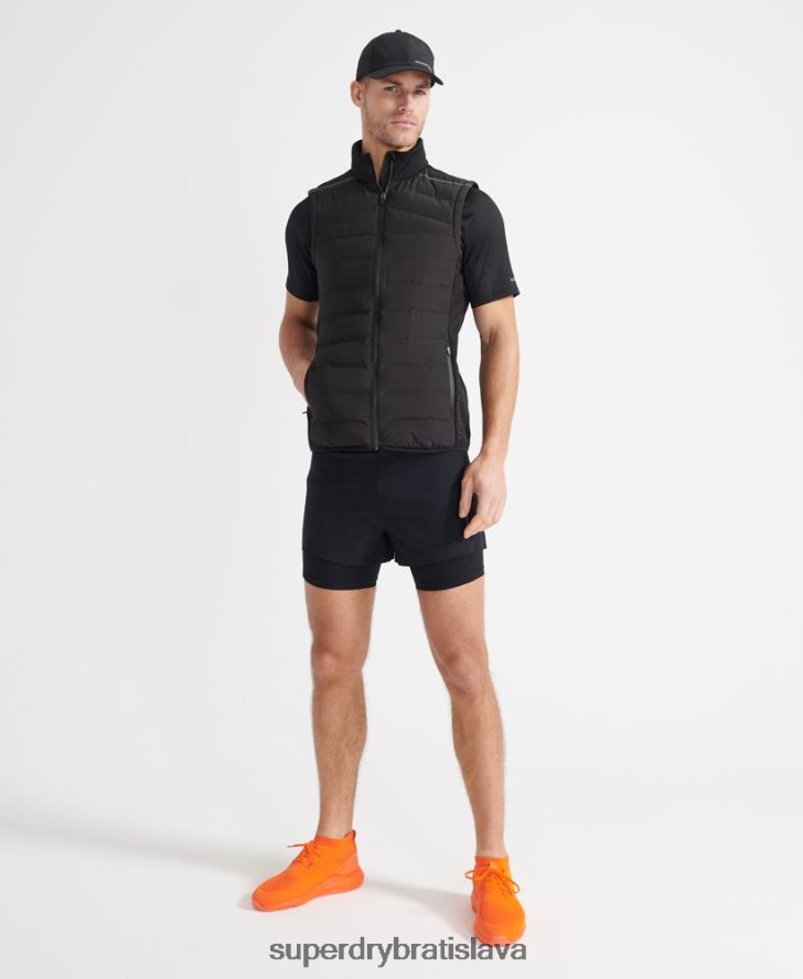 Superdry muži beh adaptabilná vesta 6B4ZTR4609 oblečenie čierna