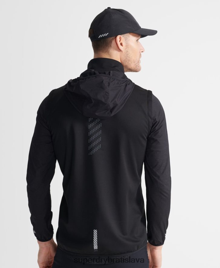 Superdry muži beh adaptabilná vesta 6B4ZTR4609 oblečenie čierna