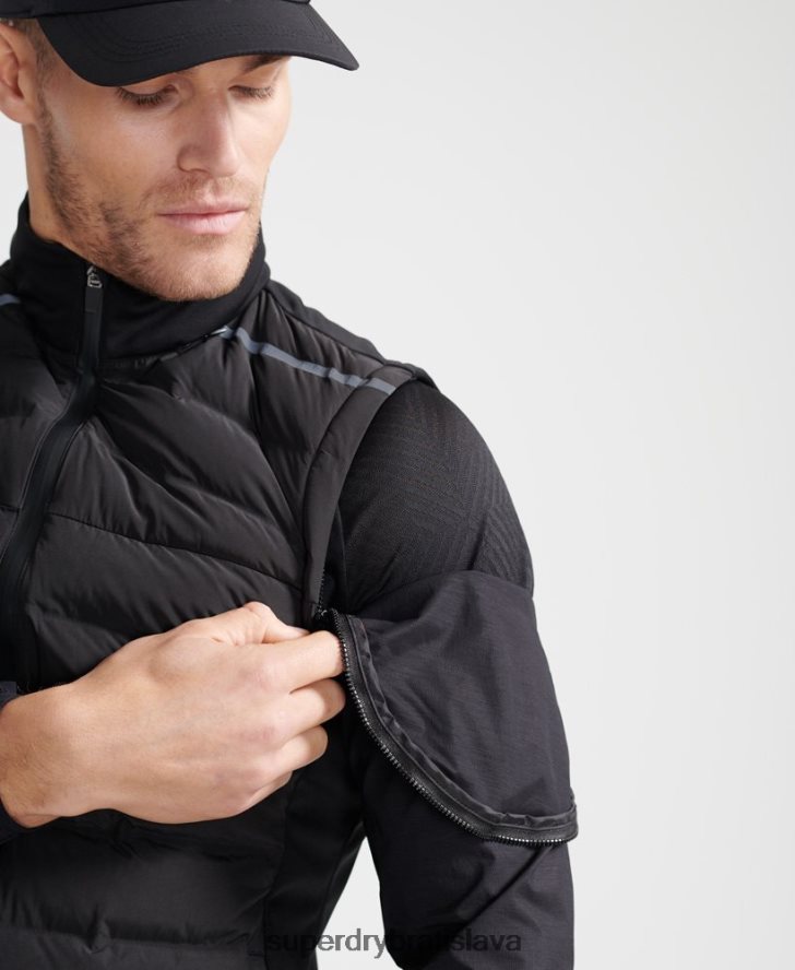 Superdry muži beh adaptabilná vesta 6B4ZTR4609 oblečenie čierna