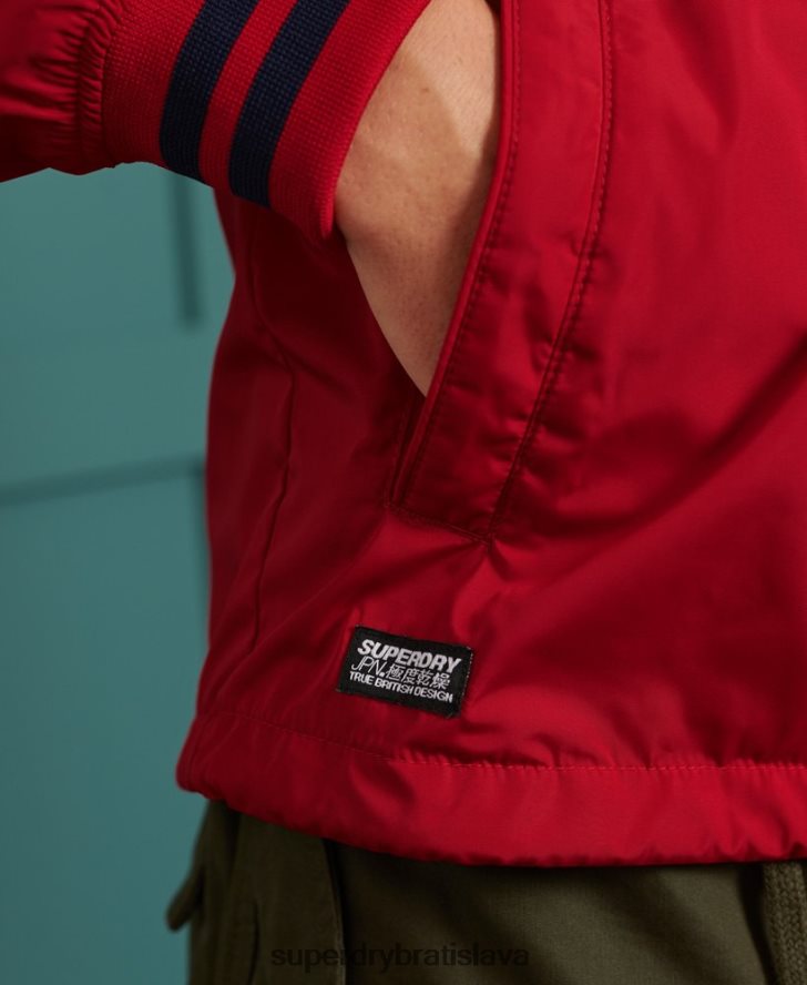 Superdry muži bejzbalová trénerská bunda s kapucňou 6B4ZTR1200 oblečenie červená