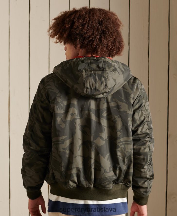 Superdry muži bomber bunda ma1 s kapucňou 6B4ZTR4575 oblečenie zelená
