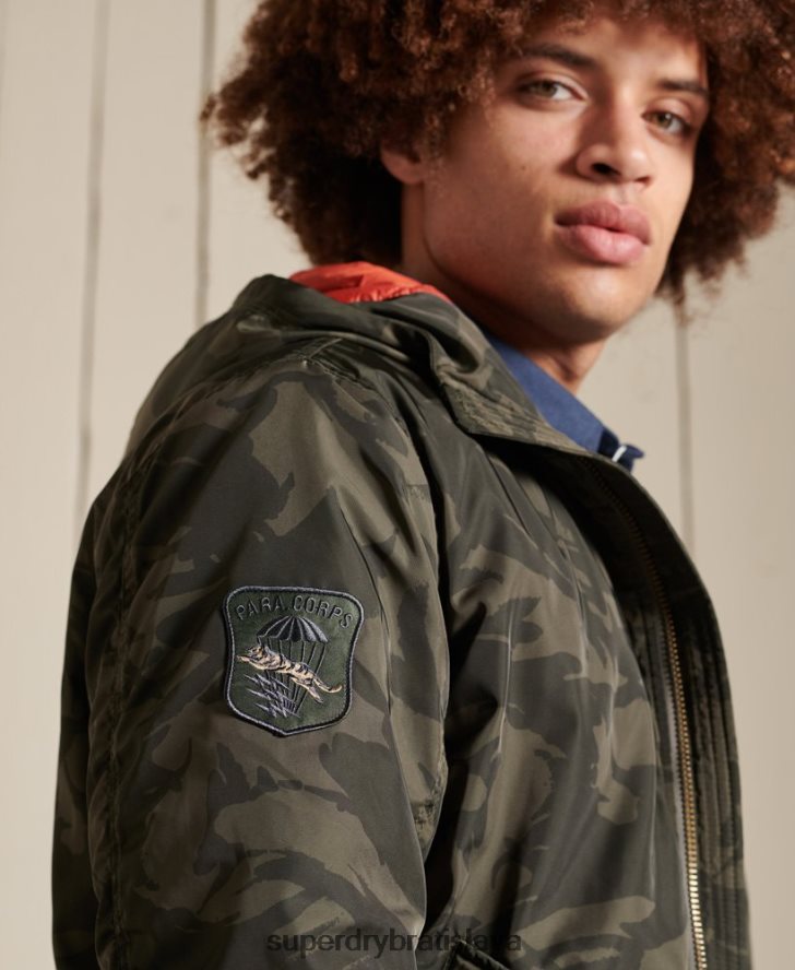 Superdry muži bomber bunda ma1 s kapucňou 6B4ZTR4575 oblečenie zelená