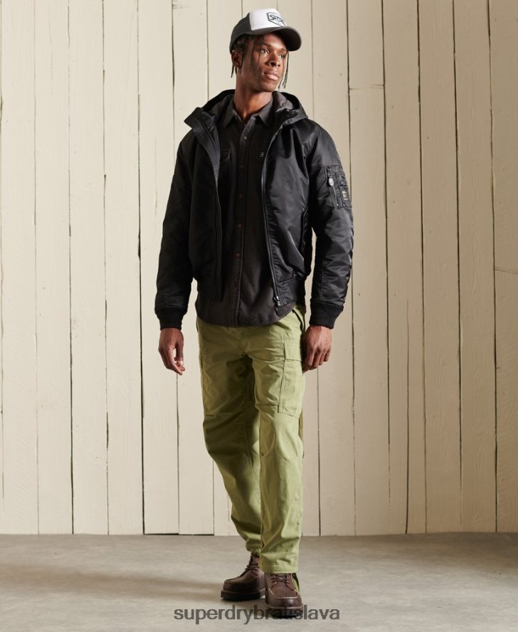 Superdry muži bomber bunda ma1 s kapucňou 6B4ZTR4673 oblečenie čierna