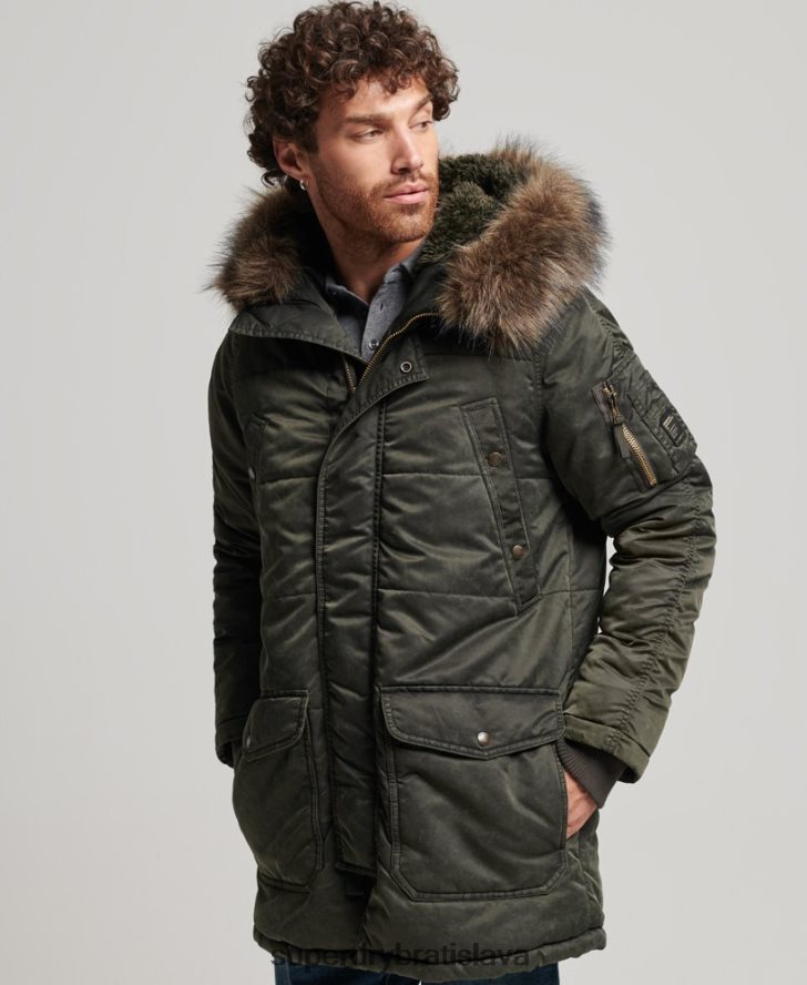 Superdry muži bunda chinook parka 6B4ZTR4479 oblečenie kaki