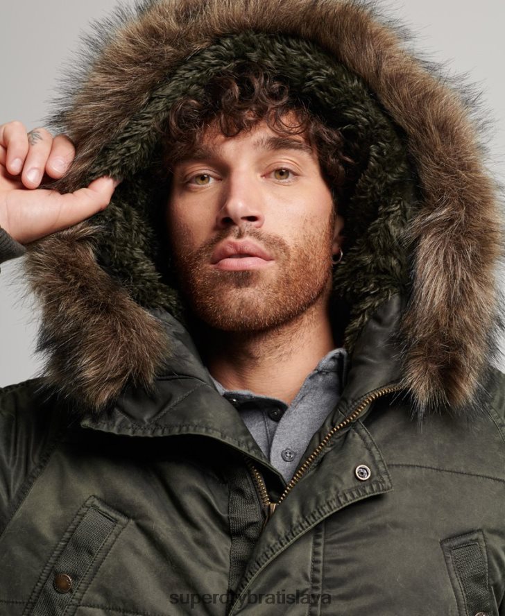 Superdry muži bunda chinook parka 6B4ZTR4479 oblečenie kaki