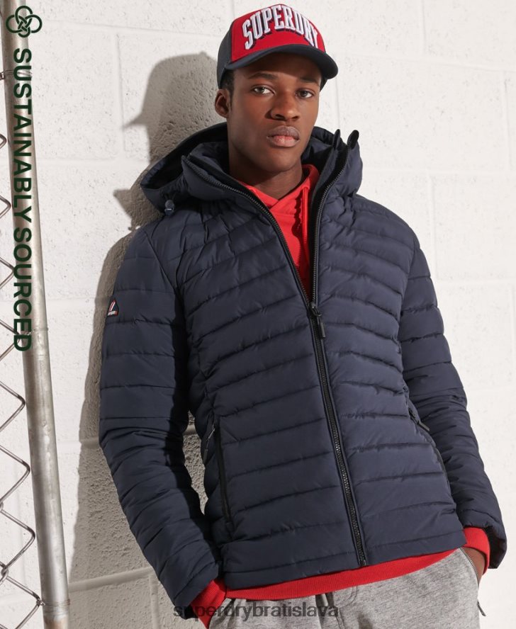 Superdry muži bunda fuji s kapucňou 6B4ZTR4668 oblečenie námorníctvo