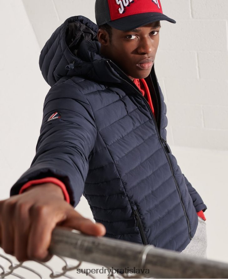 Superdry muži bunda fuji s kapucňou 6B4ZTR4668 oblečenie námorníctvo