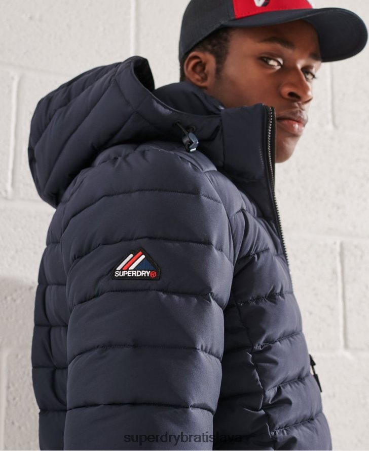 Superdry muži bunda fuji s kapucňou 6B4ZTR4668 oblečenie námorníctvo