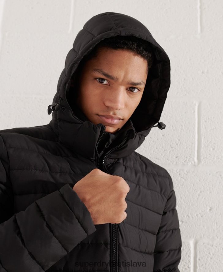 Superdry muži bunda fuji s kapucňou 6B4ZTR4729 oblečenie čierna
