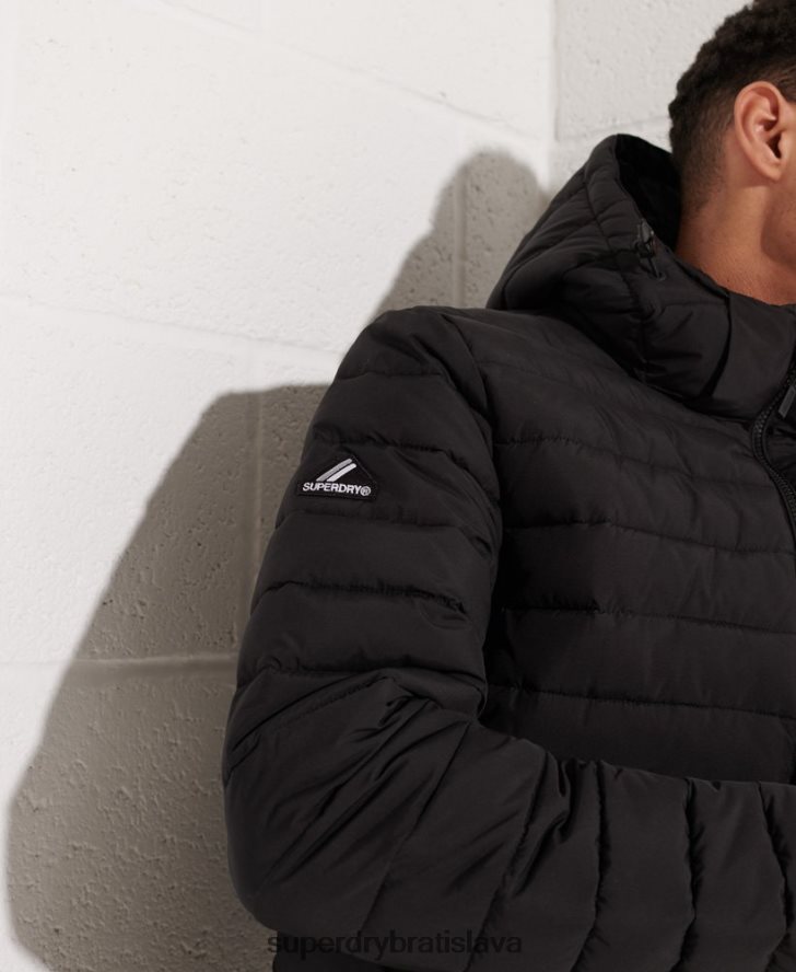 Superdry muži bunda fuji s kapucňou 6B4ZTR4729 oblečenie čierna