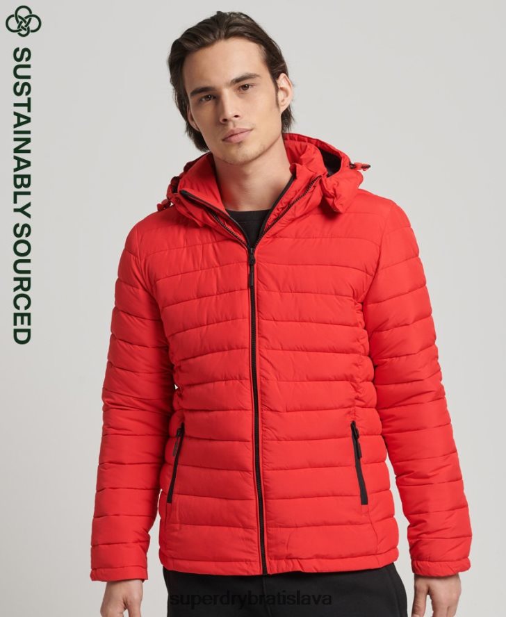 Superdry muži bunda fuji s kapucňou 6B4ZTR4730 oblečenie červená