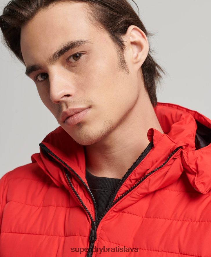 Superdry muži bunda fuji s kapucňou 6B4ZTR4730 oblečenie červená