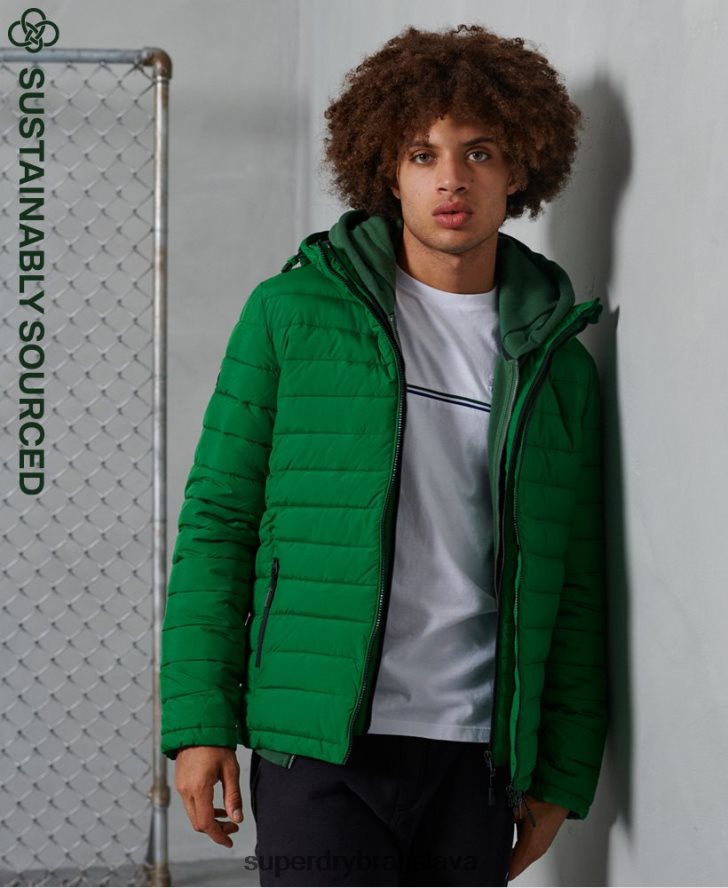 Superdry muži bunda fuji s kapucňou 6B4ZTR4752 oblečenie zelená