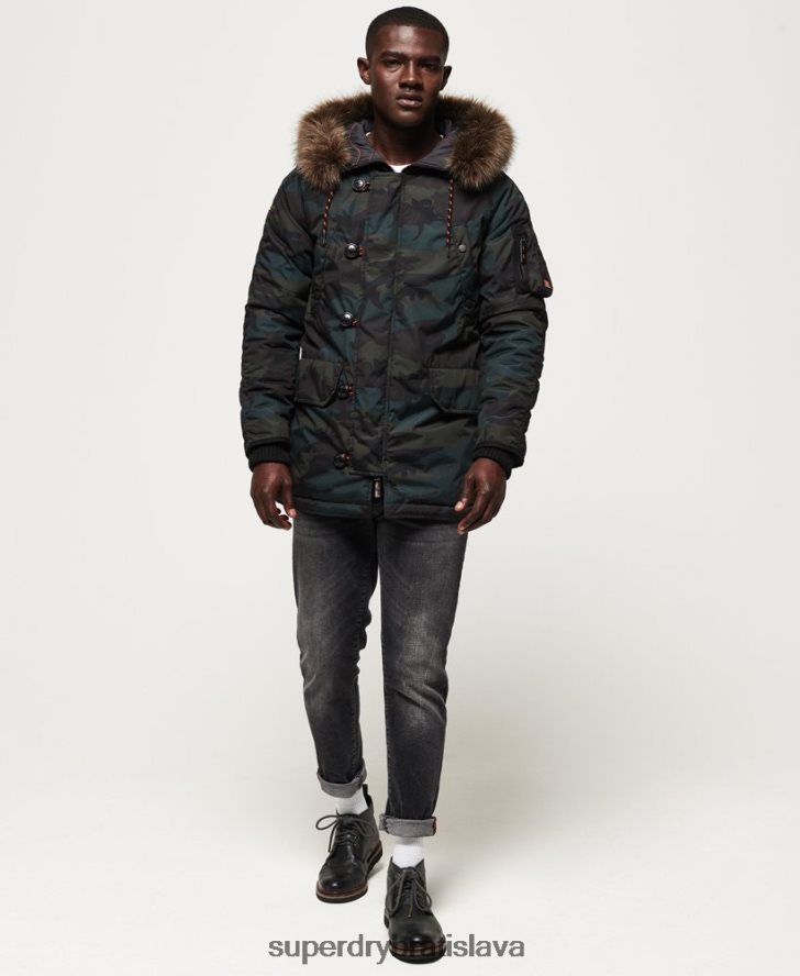 Superdry muži bunda parka 6B4ZTR1134 oblečenie zelená
