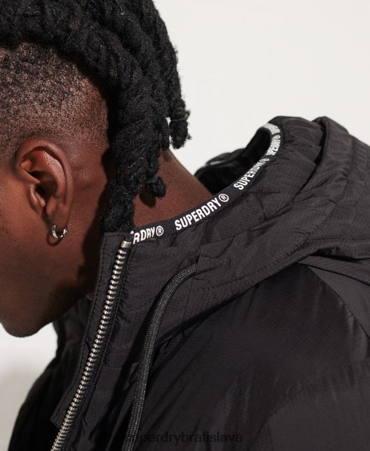 Superdry muži bunda touchline sd vetrovka 6B4ZTR1151 oblečenie čierna