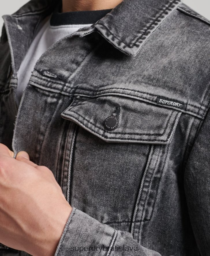 Superdry muži cestná bunda trucker 6B4ZTR4530 oblečenie čierna