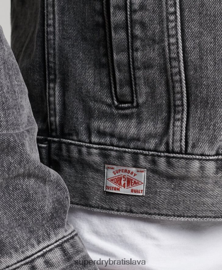 Superdry muži cestná bunda trucker 6B4ZTR4530 oblečenie čierna