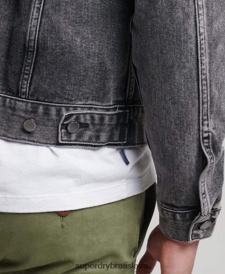 Superdry muži cestná bunda trucker 6B4ZTR4530 oblečenie čierna