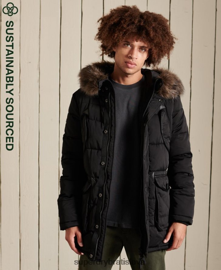 Superdry muži chinook parka 6B4ZTR4636 oblečenie čierna