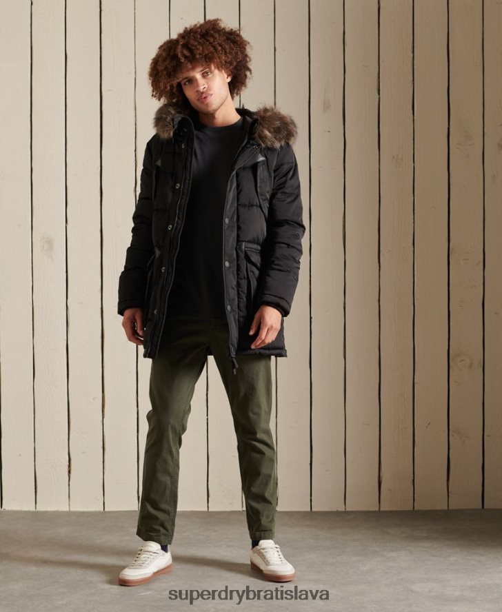 Superdry muži chinook parka 6B4ZTR4636 oblečenie čierna