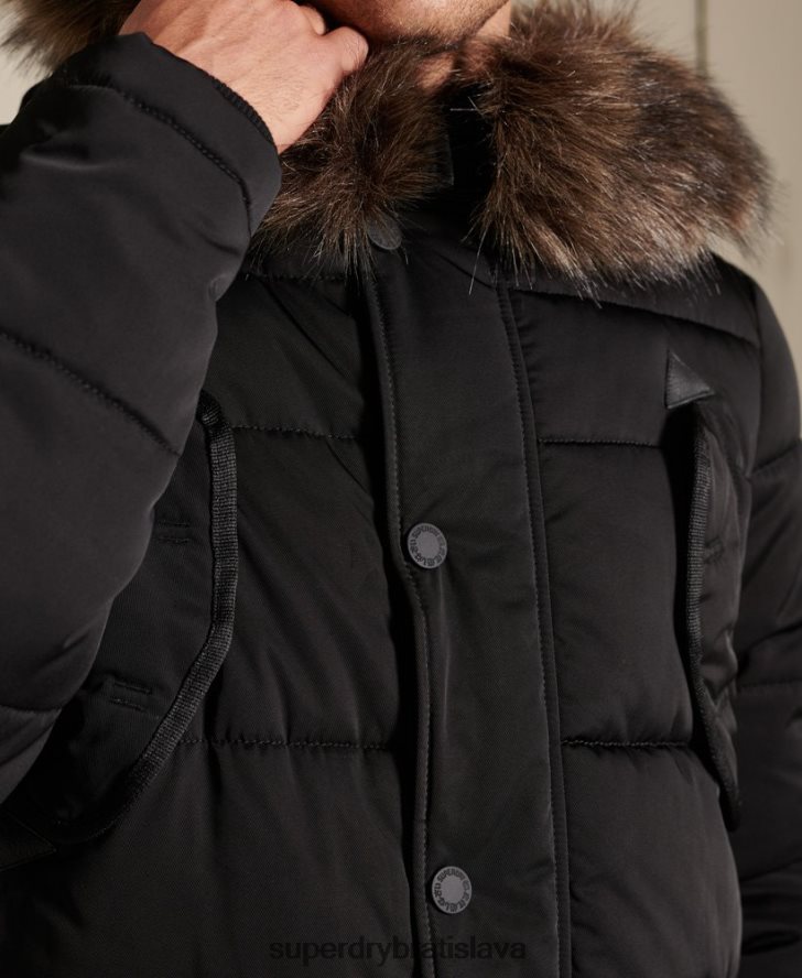 Superdry muži chinook parka 6B4ZTR4636 oblečenie čierna