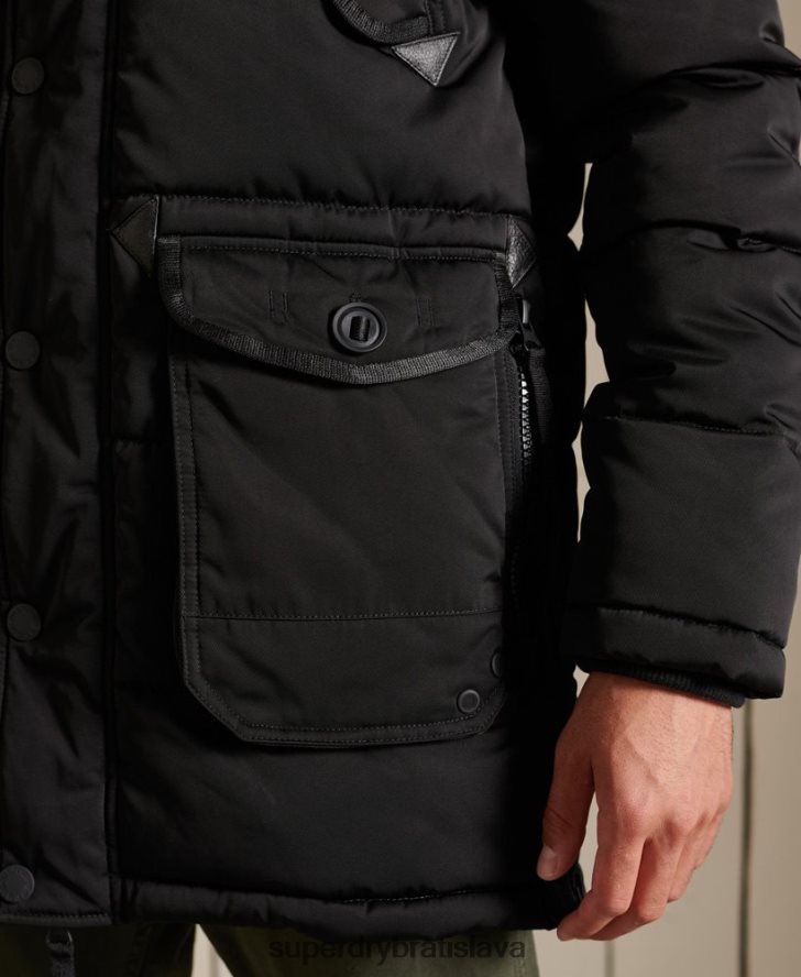 Superdry muži chinook parka 6B4ZTR4636 oblečenie čierna