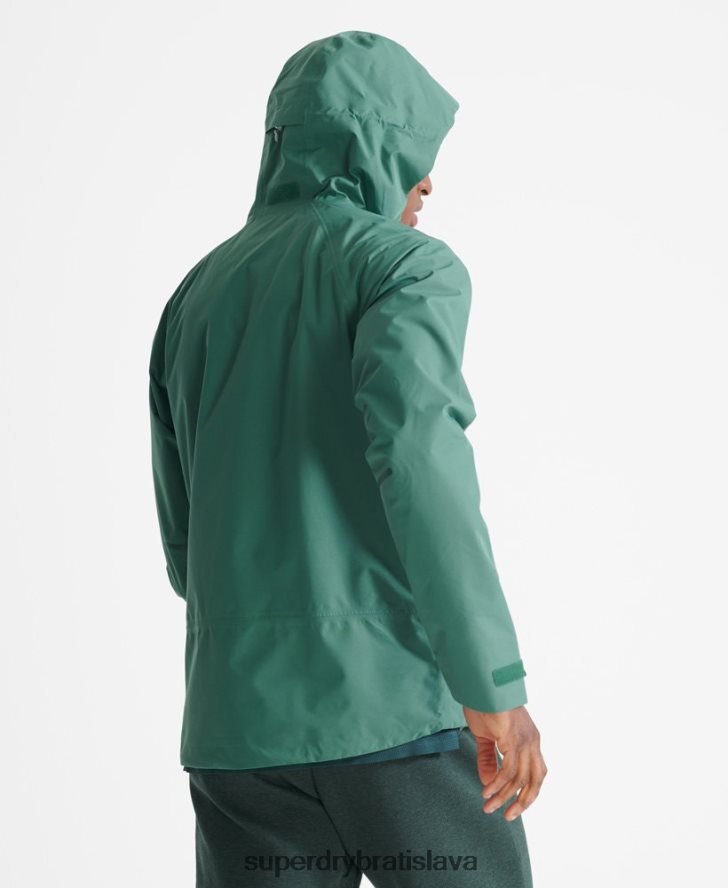 Superdry muži cvičná asymetrická nepremokavá bunda 6B4ZTR5399 oblečenie zelená