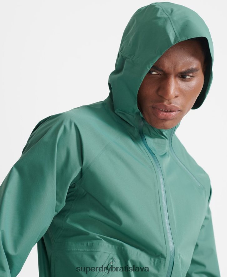 Superdry muži cvičná asymetrická nepremokavá bunda 6B4ZTR5399 oblečenie zelená