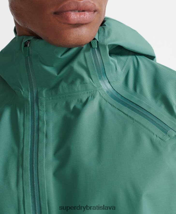 Superdry muži cvičná asymetrická nepremokavá bunda 6B4ZTR5399 oblečenie zelená
