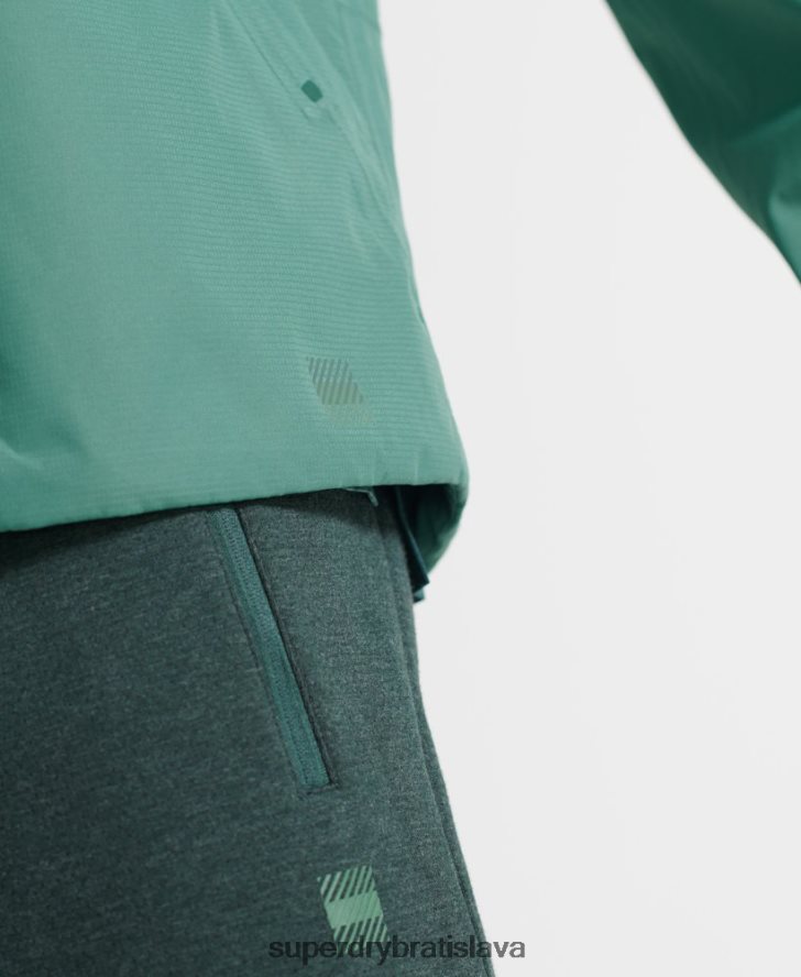 Superdry muži cvičná asymetrická nepremokavá bunda 6B4ZTR5399 oblečenie zelená