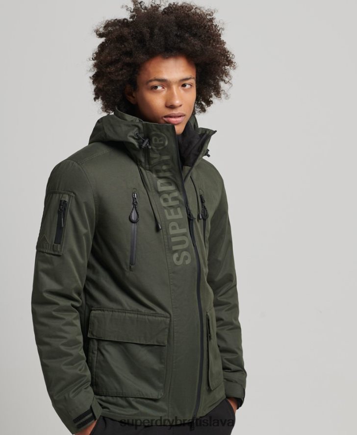 Superdry muži dokonalá veterná bunda z mikrovlákna SD 6B4ZTR1094 oblečenie zelená