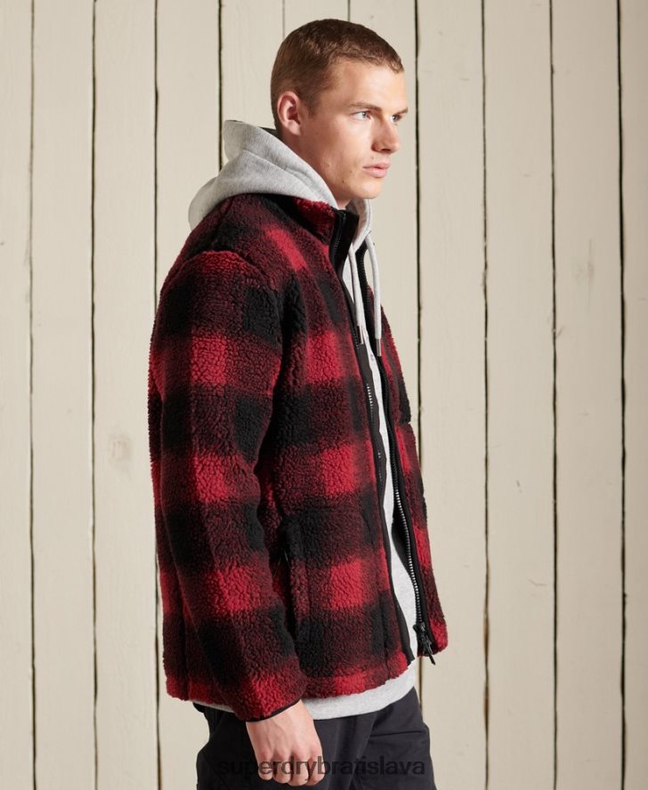 Superdry muži šerpa pracovná bunda 6B4ZTR4744 oblečenie červená