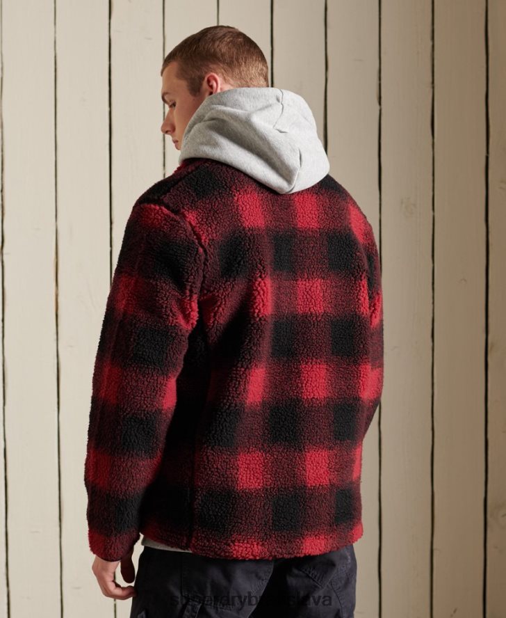 Superdry muži šerpa pracovná bunda 6B4ZTR4744 oblečenie červená