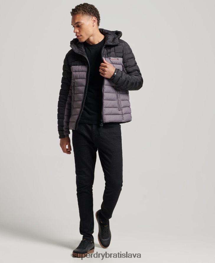 Superdry muži expedičný radar prešívaný mix fuji bunda 6B4ZTR4469 oblečenie sivá