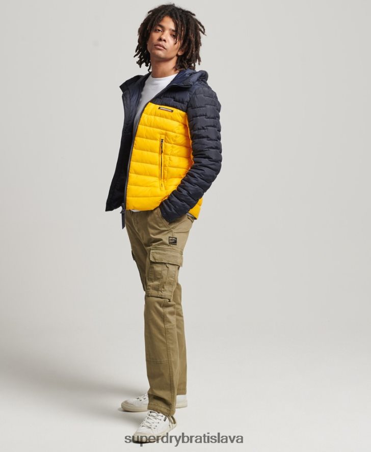 Superdry muži expedičný radar prešívaný mix fuji bunda 6B4ZTR4655 oblečenie žltá