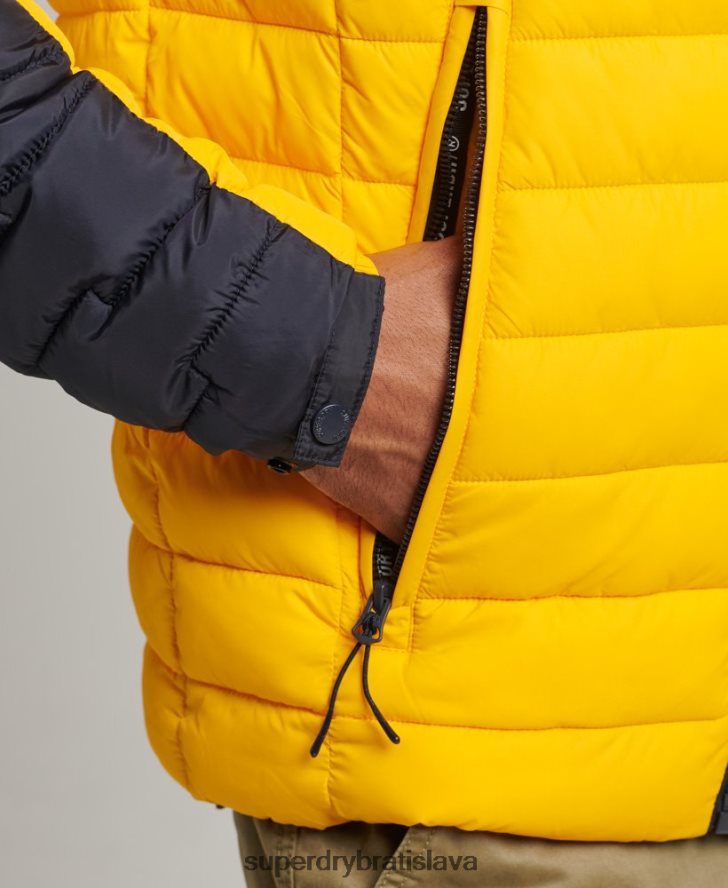 Superdry muži expedičný radar prešívaný mix fuji bunda 6B4ZTR4655 oblečenie žltá