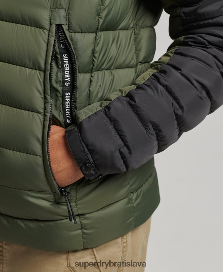 Superdry muži expedičný radar prešívaný mix fuji bunda 6B4ZTR4694 oblečenie kaki
