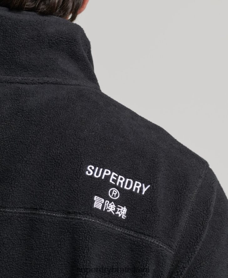 Superdry muži fleecová bunda na zips s logom 6B4ZTR4996 oblečenie čierna