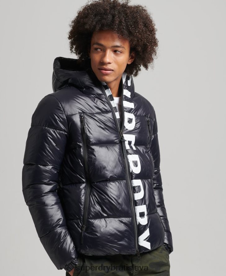 Superdry muži horská bunda s kapucňou 6B4ZTR986 oblečenie čierna