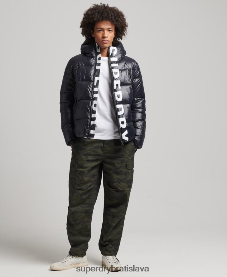 Superdry muži horská bunda s kapucňou 6B4ZTR986 oblečenie čierna