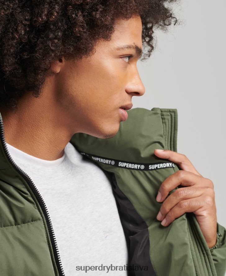 Superdry muži horská bunda z mikrovlákna 6B4ZTR1114 oblečenie kaki
