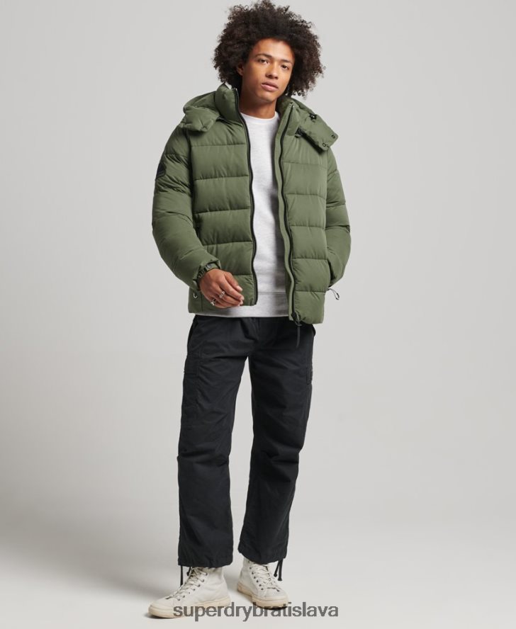Superdry muži horská bunda z mikrovlákna 6B4ZTR1114 oblečenie kaki