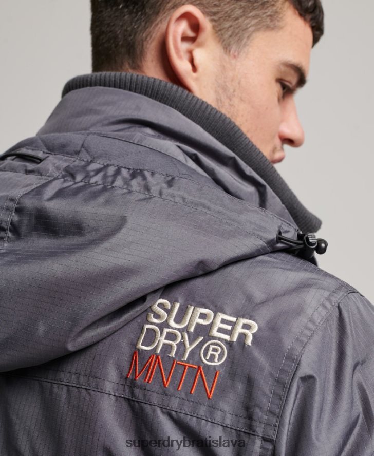 Superdry muži horská sd vetrovka 6B4ZTR946 oblečenie tmavošedý